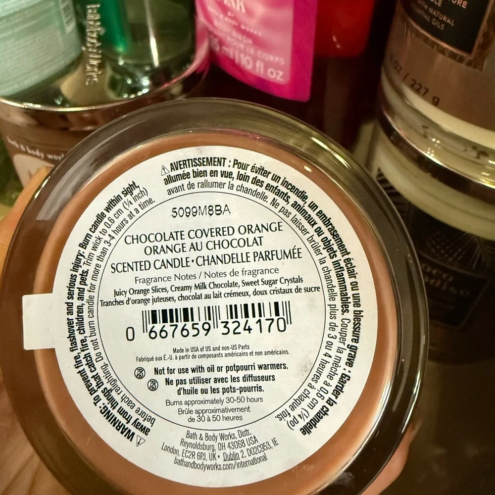 2 Bath & Body Works Chocolate Covered Orange Candle - Brown & Orange